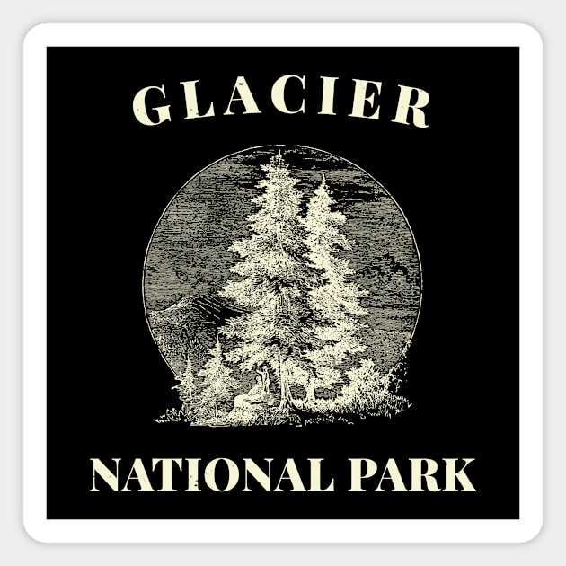 Glacier National Park Vintage Magnet by victoria@teepublic.com